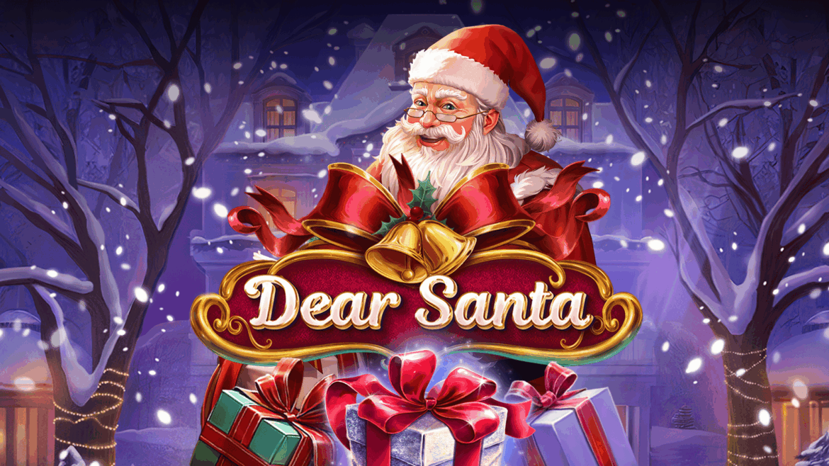 Dear Santa slot game reels with holiday symbols