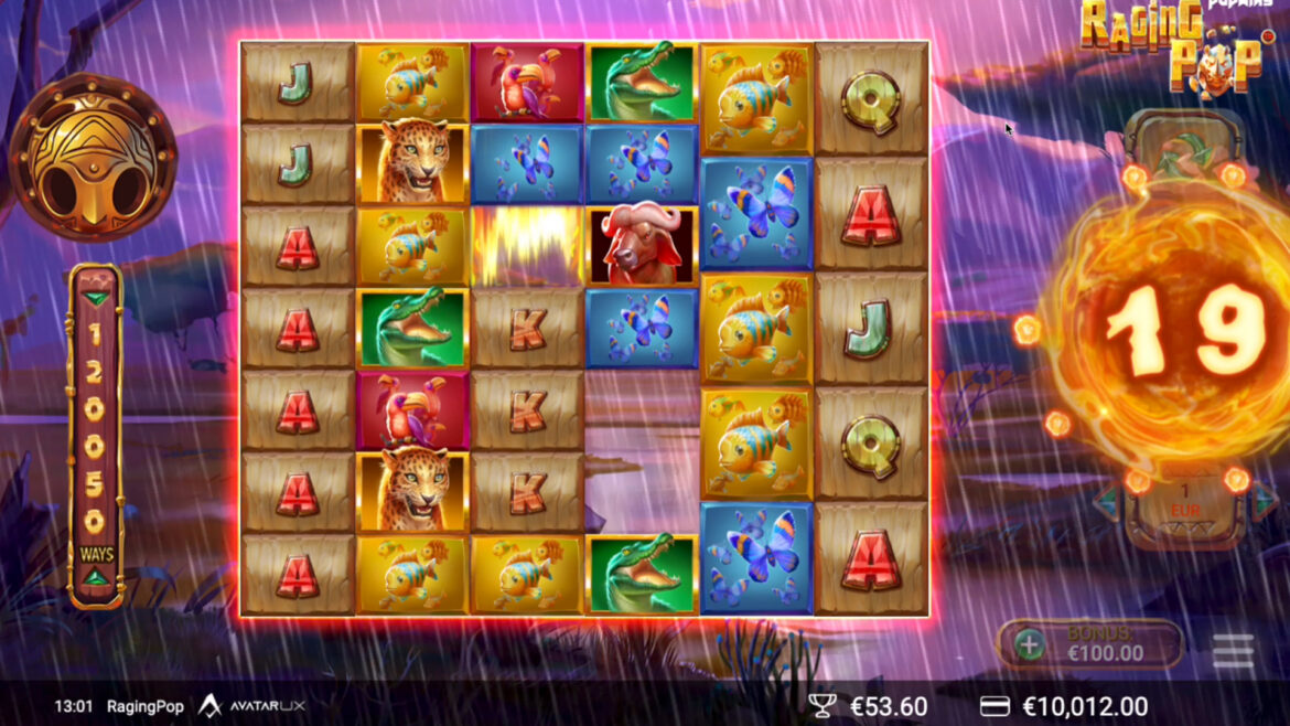 RagingPop slot game interface