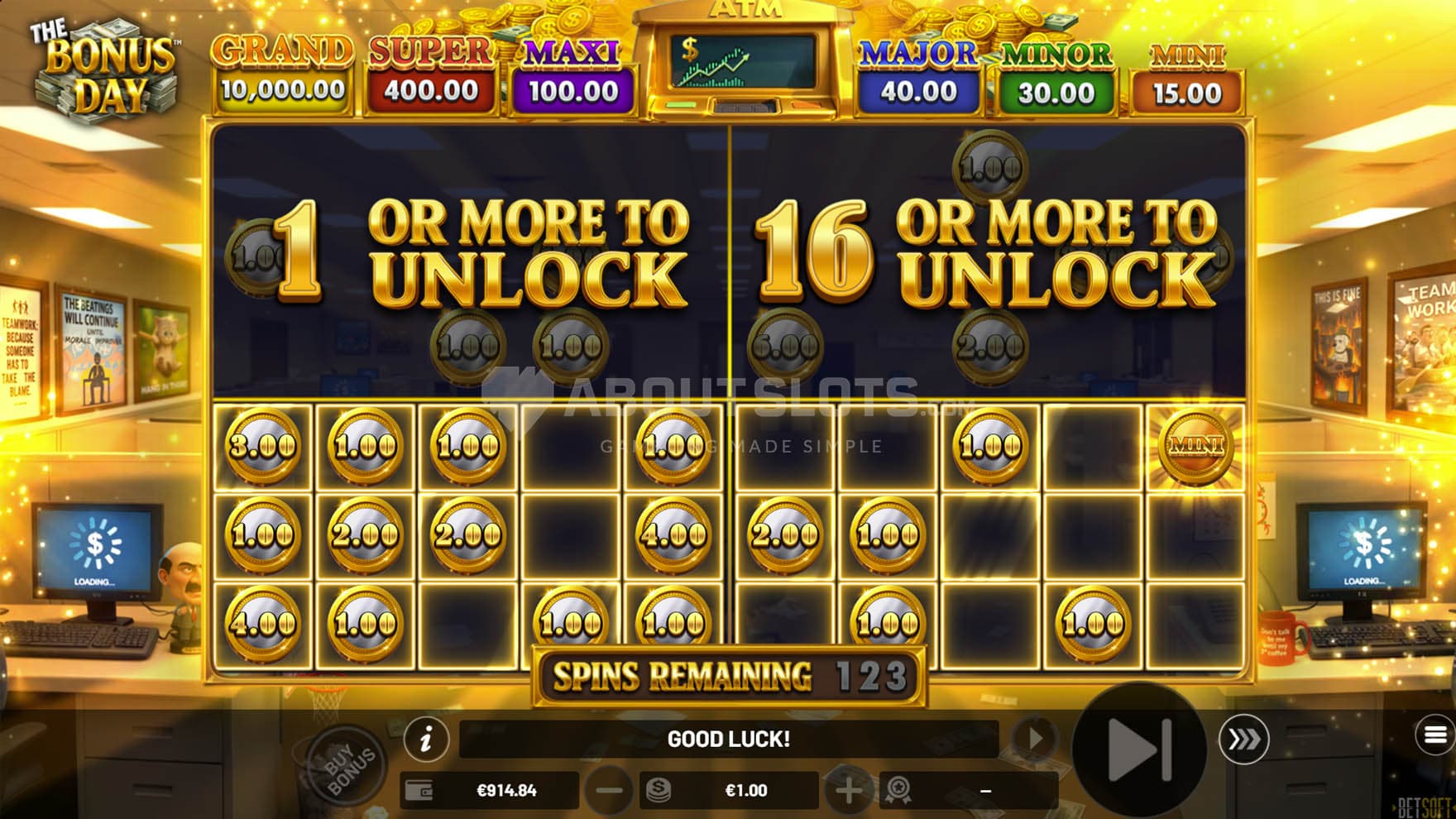 Winning at an online slot game during the bonus day