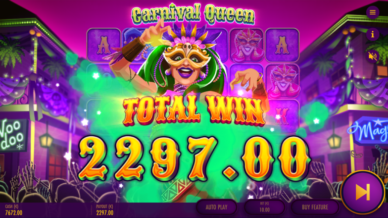 Winning combination in Carnival Queen slot