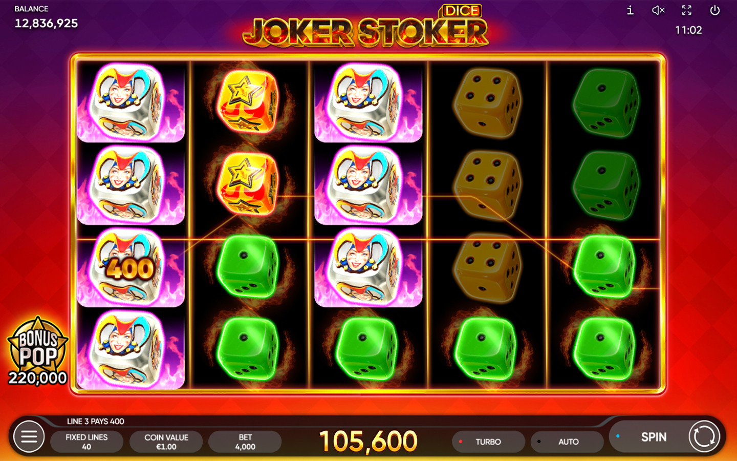 Winning combination in Joker Stoker Dice