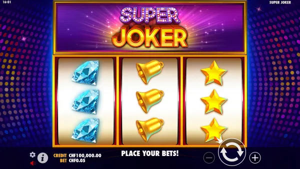 Winning in Super Joker slot game