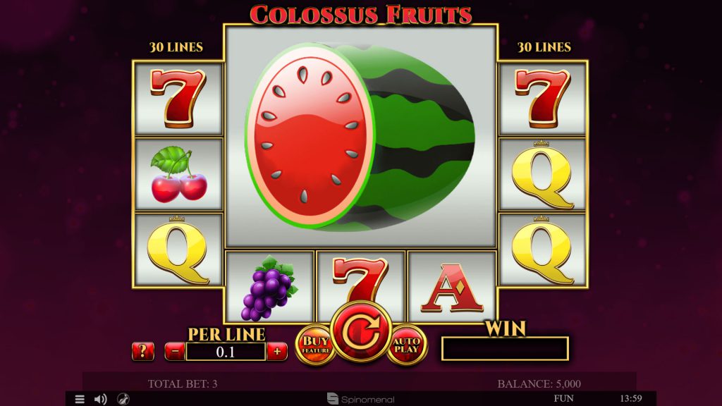 Winning screen of Colossus Fruits slot